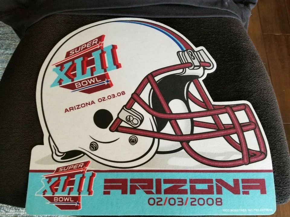 NFL Super Bowls XLIX 2015 Negro XL Hoody Plus Raro 2008 XLII Fieltro Signo Souvenirs Foto 3 de 4