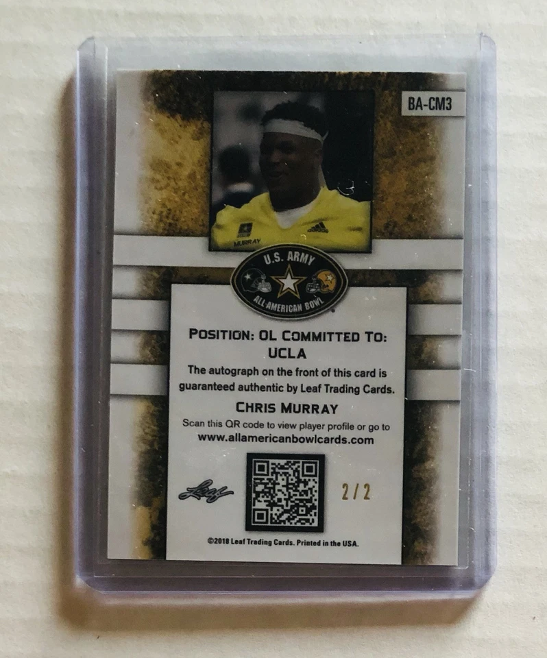 Chris Murray 2018 Leaf Army Metal Gold Oval Auto 2/2 UCLA Bruins - Image 2 of 2