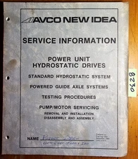 New Idea Power Unit Hydrostatic Drive Service Information Manual 12/80