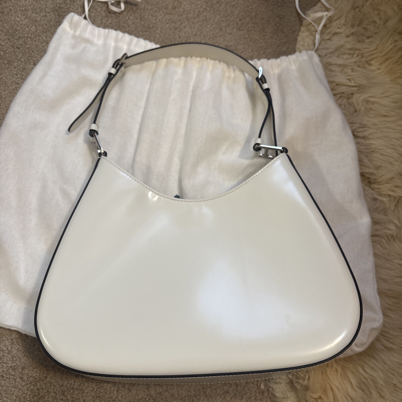 Prada White Calfskin Cleo Shoulder Bag image 9