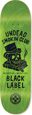 BLACK LABEL UNDEAD SMOKIN CLUB SKATE DECK-9.0'' ASST.STAIN