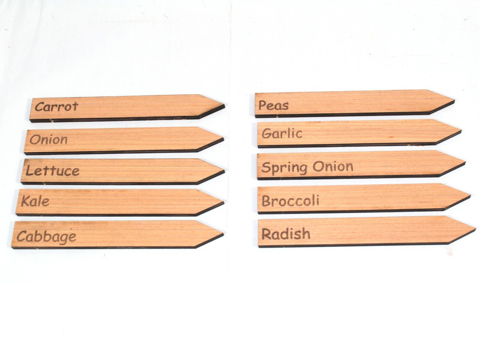 Plant labels wooden engraved gift vegetable seed markers pack of 10