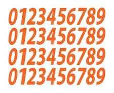 0-9 Numbers Orange Sticker Vinyl Decals CHOOSE SIZE  1/2" - 12" Set Of 40 V546 