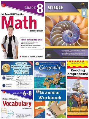 8th Homeschool Curriculum Math, Grammar, Reading, Vocab, Science, Geography