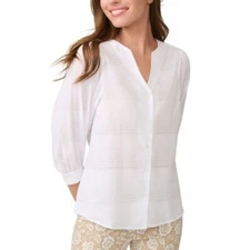NWT J. McLaughlin Cotton Estella Blouse White Size S retail $178