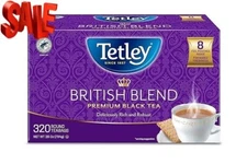 Tetley British Blend Premium Black Tea, 320 Tea Bags, Rainforest Alliance Certif