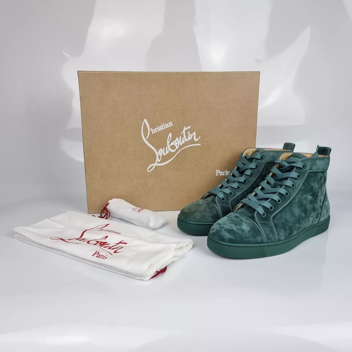 Louis Junior Blue Veau velours - Men Shoes - Christian Louboutin