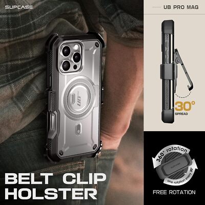 SUPCASE Magnetic Case for 2024 iPhone 16 Pro 6.3'' with Belt Clip / Screen Cover