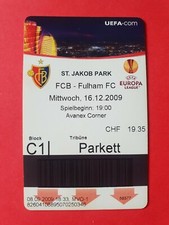 Used Ticket UEFA CL Cup 2009/10 FC Basel vs Fulham FC