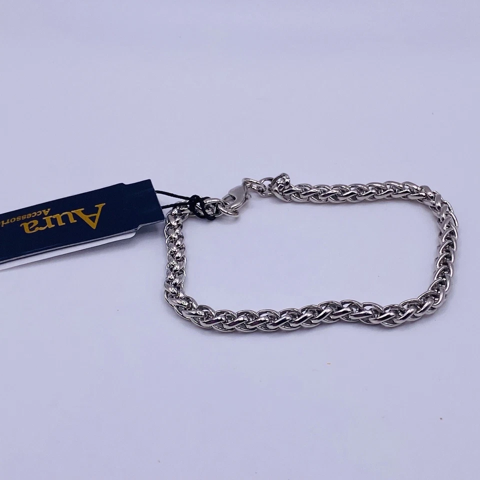 Aura 银色厚链手链 7 英寸全新 — 第 4/4 张图片