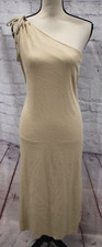NWOT Old Navy Tan Fitted One Shoulder Ribbed Stretch Midi Dress Size XL