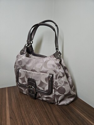Coach Campbell Signature Metallic Hobo Bag Purse Shoulderbag Coach Campbell Signature Metallic Hobo Bag Purse Shoulderbag