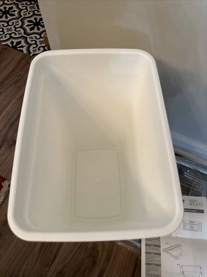 Rev-A-Shelf Double Pull Out Trash Can 35 Qt for Kitchen, White, RV-18KD-11C S - Image 2 of 4