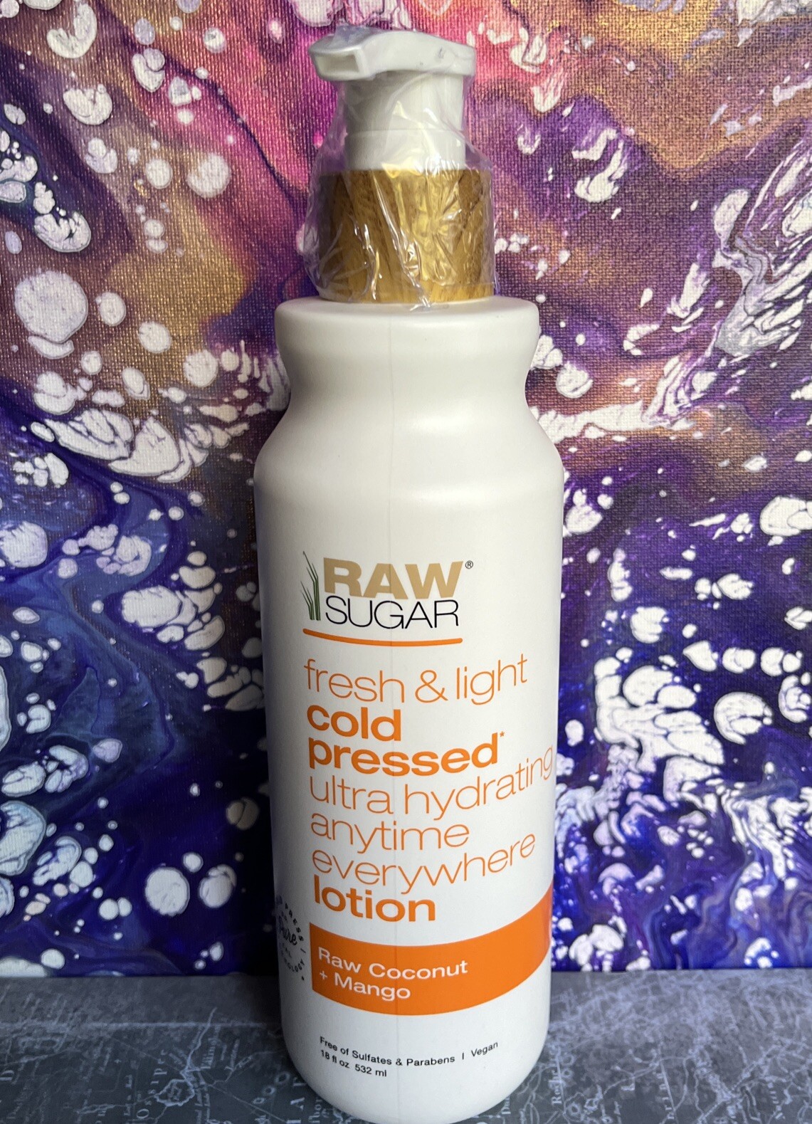 Raw Sugar Fresh And Light Cold Pressed Lotion- Raw Coconut + Mango 18 Oz