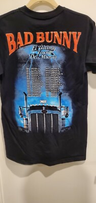 Bad Bunny El Ultimo Tour Del Mundo Official Merch Tee Size Small