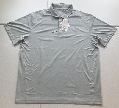 Puma Golf Pounce Aston Polo Shirt Men s XL Gray Embroidered Performance Fit NWT