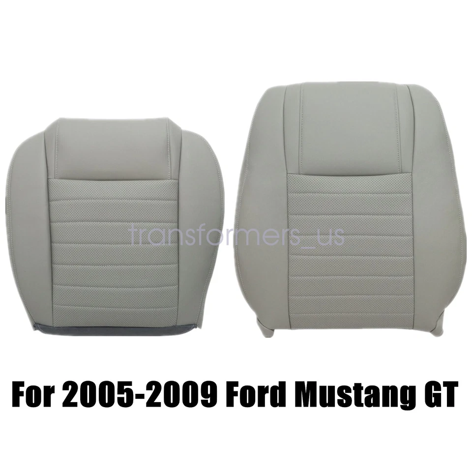 Capa de assento de couro cinza lateral e superior para motorista Ford Mustang GT 2005-2009 - Imagem 3 de 4