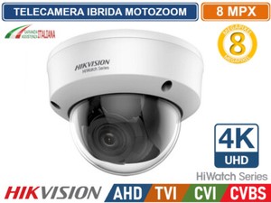 Hikvision Videocamera Analogica Dome 8MP Motorizzata 2.7-13mm - HWT-D381-Z