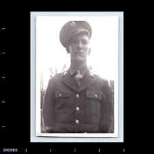 Old Vintage Photo ARMY MAN SOLDIER IN UNIFORM SOLO CANDID PORTRAIT