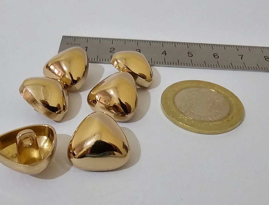 Metal Gold Buttons 16 mm Special design. Footed Metal Gold Button. 10 Pieces - Image 4 of 4