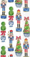 Boston International Rosanne Beck 3-Ply Guest Towel Napkins 16ct Nutcrackers Top
