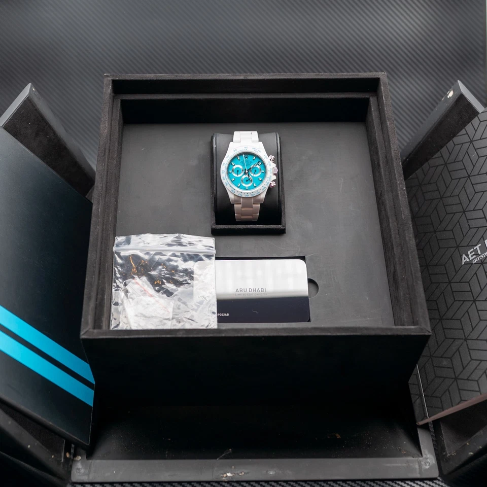 ROLEX Daytona Abu Dhabi Blanco Cerámica Azul por AET Remould Foto 3 de 4