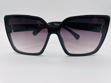 Vince Camuto VC999 Butterfly Shield Sunglasses Black Frame Smoke Gradient Lens