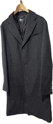 THE KOOPLES MEN’S ELEGANT WOOL BLEND COAT BLACK SPACKLE GRAY SIZE S NWT  $745 image 5