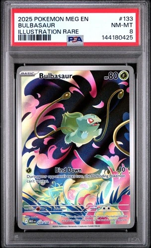 2025 POKEMON MEG EN-MEGA EVOLUTION ILLUSTRATION RARE #133 BULBASAUR PSA 8