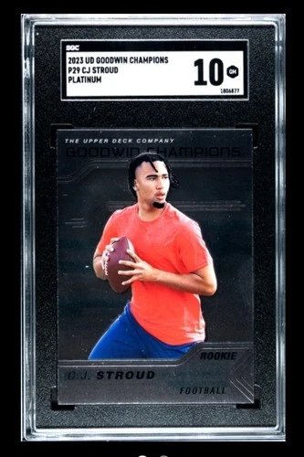 🏈 CJ STROUD RC *Platinum* Rookie SGC 10 2023 UD Goodwin Champions #P29 POP 2 🔥