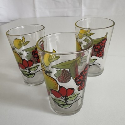 Limonadengläser aus Klarglas mit lebendigem Fruchtdesign