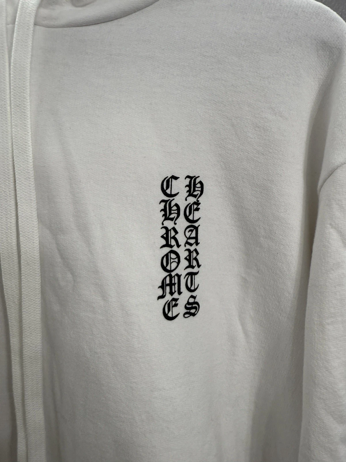 Felpa con cappuccio e zip Chrome Hearts logo verticale FU