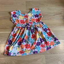 Girls Multicolor Floral Sleeveless Fit Flare Knee Length Button Dress