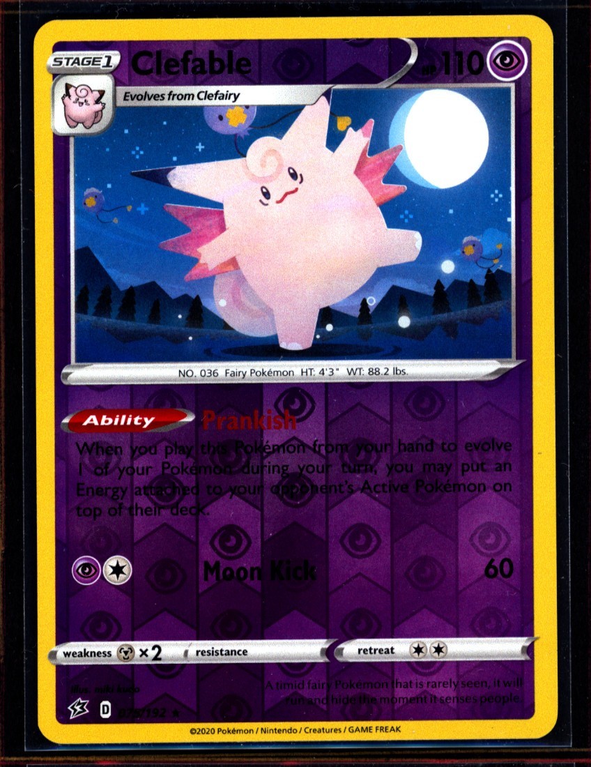 Clefable 075/192 Reverse Holo NM TCG Pokemon 0715 #176