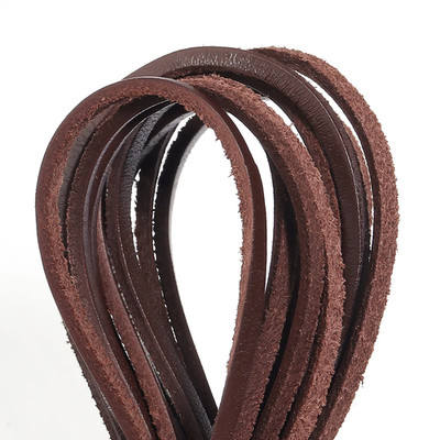 5Yards Thickness 2Mm Genuine Leather Flat Thong Leather Cord String Rope for DIY