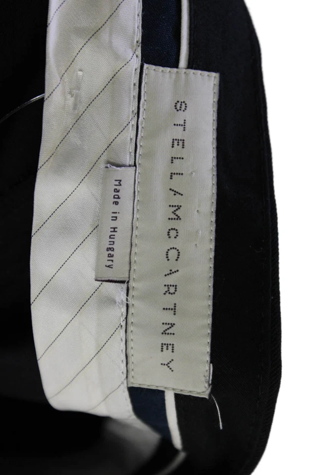 Pantalones al tobillo Stella McCartney para mujer de lana cintura alta con cremallera negros talla 36 Foto 4 de 4