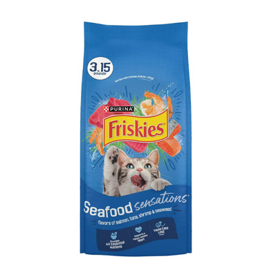 Purina Friskies Seafood Sensations Dry Cat Food 3.15 lb. Bag