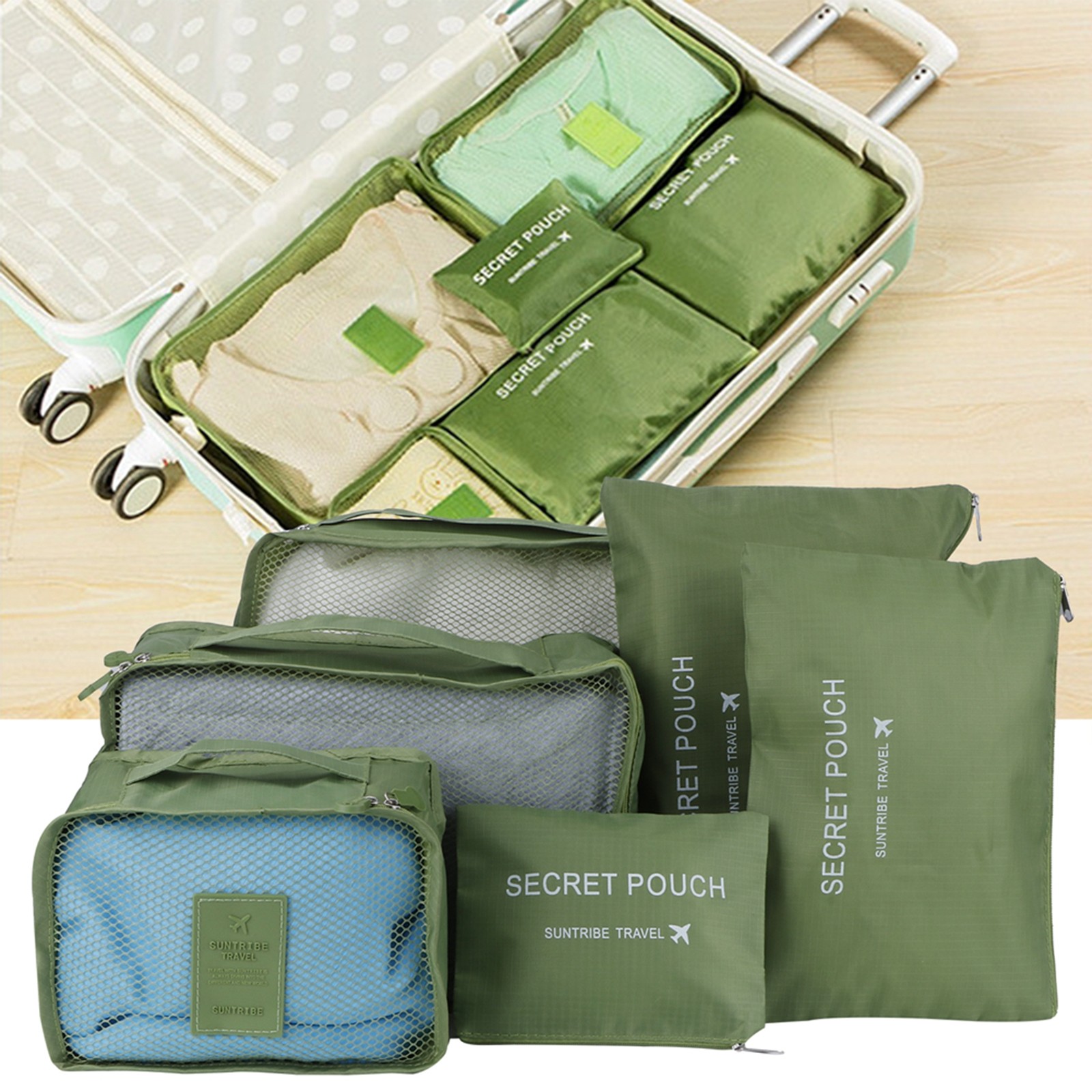 6Pcs/Set Storage Bag Clothing Sorting Bag Luggage Suitcase Packing Organizer For