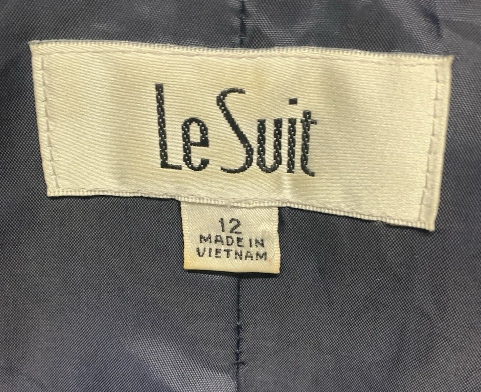 Blazer chaqueta traje para mujer Le Suit talla 12 azul marino texturizado separado (defecto de hilo) Foto 2 de 4