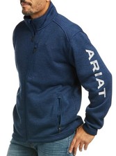 Ariat Mens New Caldwell Full Zip Fleece Sweater Small Indigo Western Country