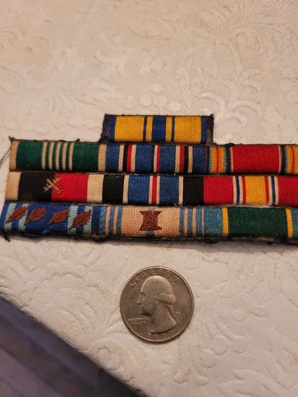 VINTAGE USAAF/USAF OFFICER RIBBON RACK w/STARS & DEVICES WWII BERLIN AIRLIFT!!
