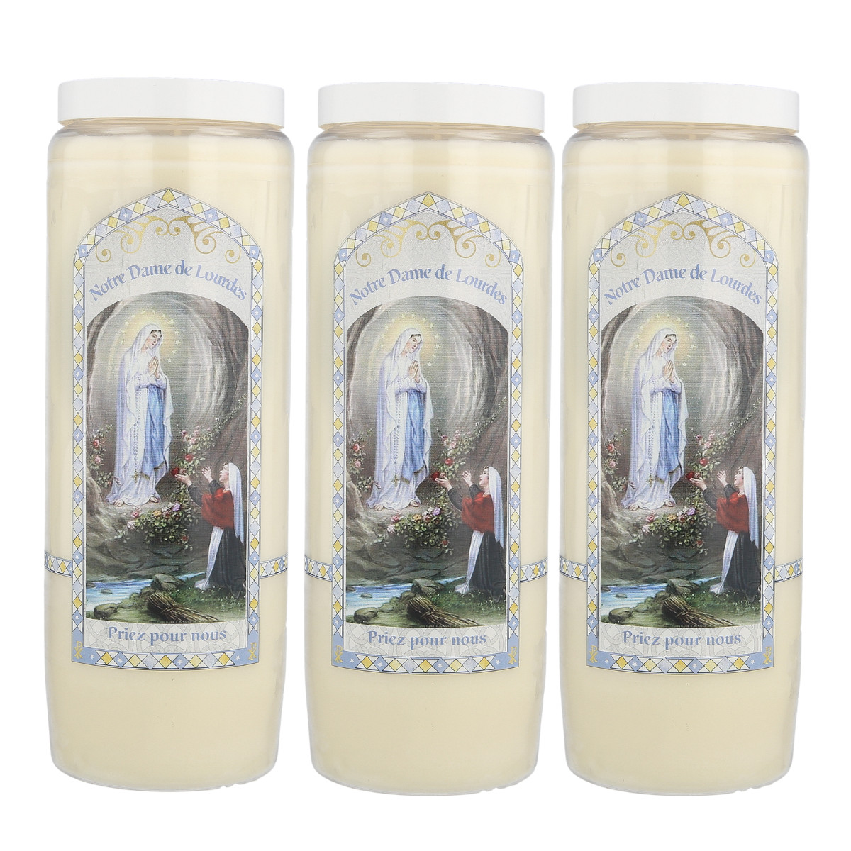 Bougies Neuvaine Notre Dame de Lourdes de 9 jours pour votre coin prière