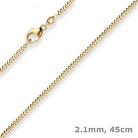 2,1Mm Panzerkette Goldkette Collier Halskette Aus 375 Gold Gelbgold 45Cm