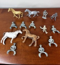 Vintage Lot Toys  Figures Plastic Figures Horses Cowboys Riders Assorted Brands