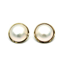 Ohrringe Mabe Zuchtperle Gold 585 Gelbgold Clips Ohrclips 17,5 mm