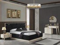 Bett 2X Nachttische Schminktisch Spiegel Luxus Schlafzimmer Set Komplette MöBel