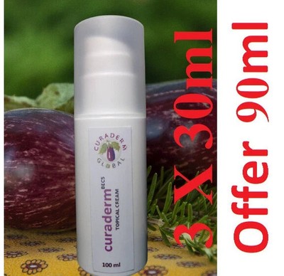 3 X Curaderm BEC5 Cream 30ml * 3 = 90ml New Formula. Full Spectrum    ORIGINAL  