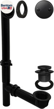 593144-62 Black 1-1/2" Tubular Tip Toe Bath Waste Drain Kit, Matte Black ,Pack o