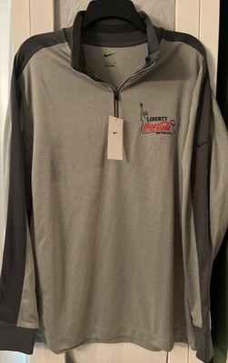 Nike Men s Size L Gray 1/4 Zip Pullover Shirt Liberty Coca Cola Logo