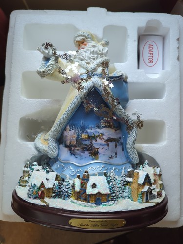 Thomas Kinkade e a tutti una buona notte musicale Babbo Natale statuina Natale Bradford - Foto 9 di 9